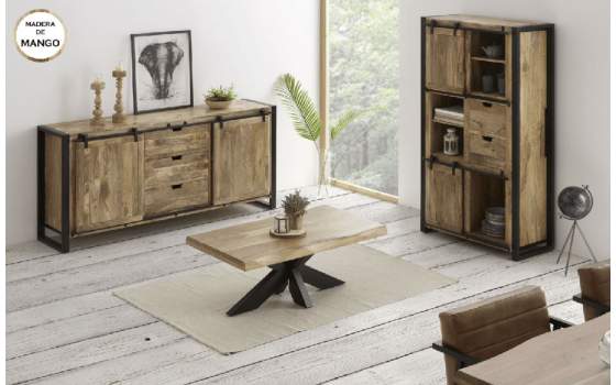 Aparador Madera Mango Hierro  Puertas Correderas Averrada Aparador Madera Mango Hierro  Puertas Correderas Averrada