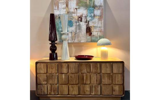 Aparador Madera Mango Natural 4 Puertas Serie Agassiz