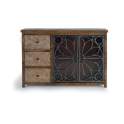 Aparador Madera Metal 2 Puertas 3 Cajones Industrial Arnizo