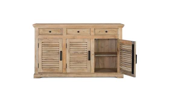Aparador Madera Natural Maciza 3 Puertas Serie Ardisna