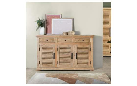 Aparador Madera Natural Maciza 3 Puertas Serie Ardisna