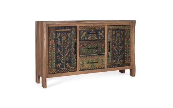 Aparador Madera Rustica 2 Puertas 3 Cajones - Agarden