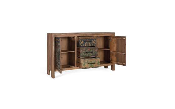 Aparador Madera Rustica 2 Puertas 3 Cajones - Agarden