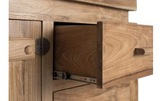 Aparador Madera Teca Etnico 2 Puertas 6 Cajones Serie Avrile