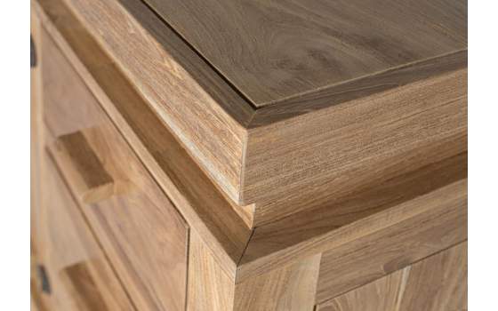 Aparador Madera Teca Etnico 2 Puertas 6 Cajones Serie Avrile