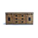Aparador Mango 2 Puertas Correderas 6 Cajones Industrial Aibiri