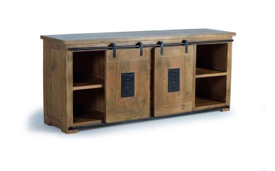 Aparador Mango 2 Puertas Correderas 6 Cajones Industrial Aibiri