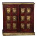 Aparador Mango 2 Puertas Rojo Decape Estilo Oriental Alencas