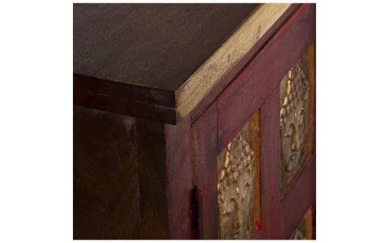 Aparador Mango 2 Puertas Rojo Decape Estilo Oriental Alencas