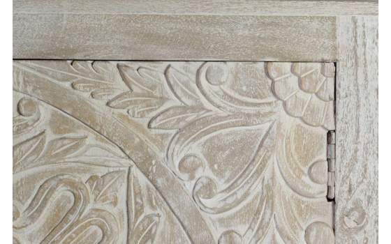 Aparador Mango 4 Puertas Talladas a Mano Blanco Decape Adriost