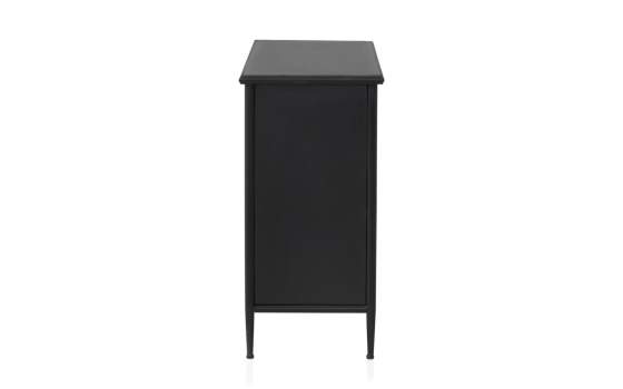 Aparador Metal Negro 3 Puertas 2 cajones Serie Aeren