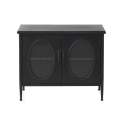 Aparador Metal Negro Industrial 2 Puertas Acristaladas Aubert