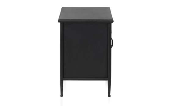 Aparador Metal Negro Industrial 2 Puertas Acristaladas Aubert