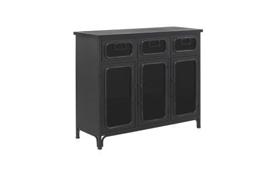 Aparador Metalico 3 Puertas 3 Cajones Serie Industrial Asaxham