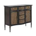 Aparador Metalico Industrial 6 Cajones Negro Bronce Adenaren