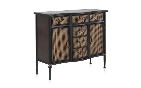 Aparador Metalico Industrial 6 Cajones Negro Bronce Adenaren