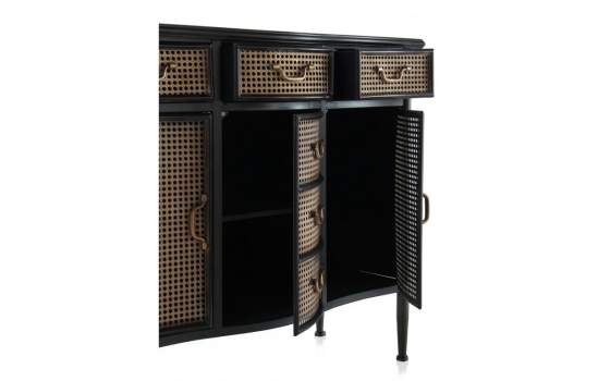 Aparador Metalico Industrial 6 Cajones Negro Bronce Adenaren