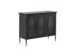 Aparador Metalico Negro Industrial 3 Puertas Acristaladas Aubert