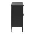 Aparador Metalico Negro Industrial 3 Puertas Acristaladas Aubert