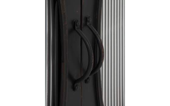 Aparador Metalico Negro Industrial 3 Puertas Acristaladas Aubert