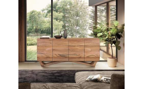 Aparador  Modernista 4 Puertas Madera de Acacia Natild