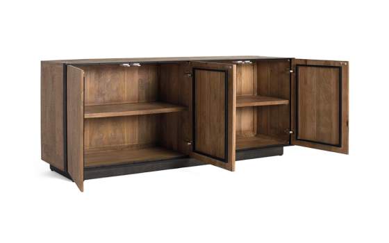 Aparador Modernista 4 Puertas Madera Mango Serie Aoiz