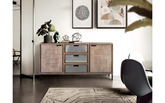 Aparador Moderno 2 Puertas 3 Cajones Serie Arcagni