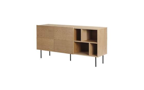 Aparador Moderno 2 Puertas Estantes Madera Roble Bester