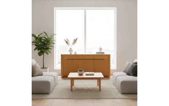 Aparador Moderno 3 Puertas 3 Cajones Serie Aigner