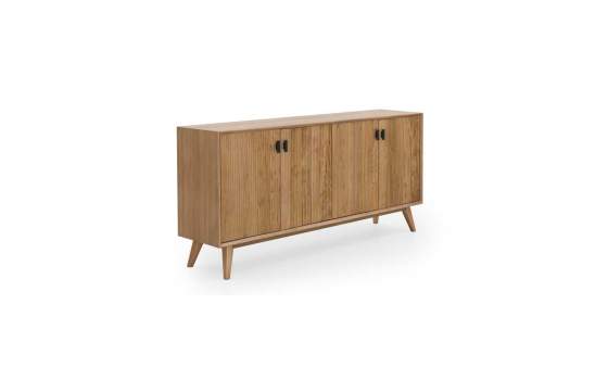 Aparador Moderno 4 Puertas Acabado Natural Serie Aridasa