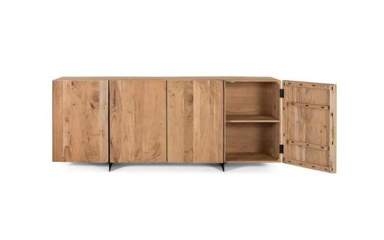 Aparador Moderno 4 Puertas Madera Maciza Acacia Artenatura