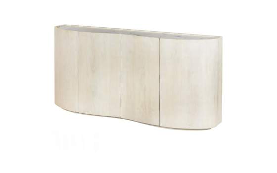 Aparador Moderno 4 Puertas Madera Mango Marmol Serie Ishat