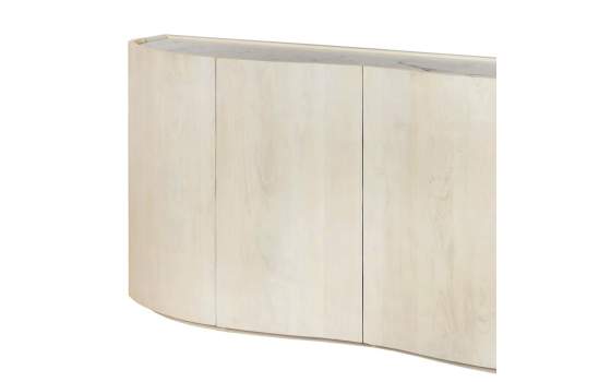 Aparador Moderno 4 Puertas Madera Mango Marmol Serie Ishat