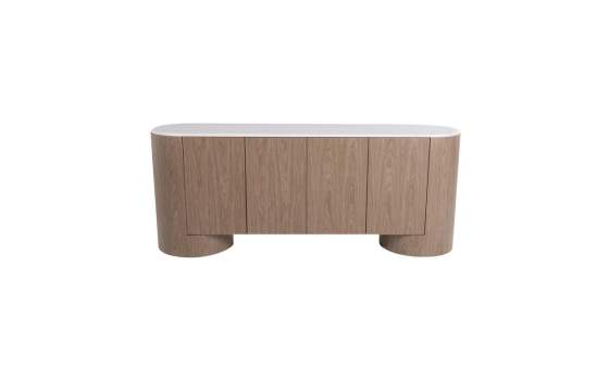 Aparador Moderno 4 Puertas Madera Marmol Serie Ligna