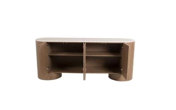 Aparador Moderno 4 Puertas Madera Marmol Serie Ligna