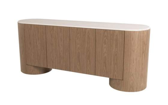 Aparador Moderno 4 Puertas Madera Marmol Serie Ligna
