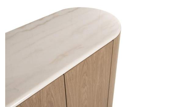 Aparador Moderno 4 Puertas Madera Marmol Serie Ligna