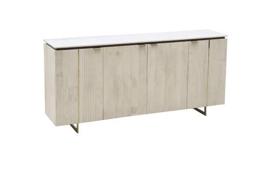 Aparador Moderno 4 Puertas Madera y Marmol Serie Sextans