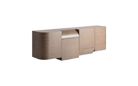 Aparador Moderno Cantos Redondeados 4 Puertas Serie Aksaray