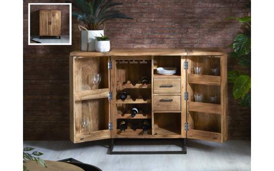 Aparador Mueble Bar Extensible con Botellero y Copero Alanaz