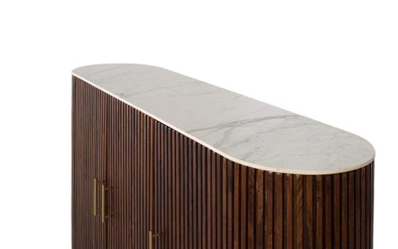 Aparador Nogal Diseño Moderno 3 Puertas Serie Arpass