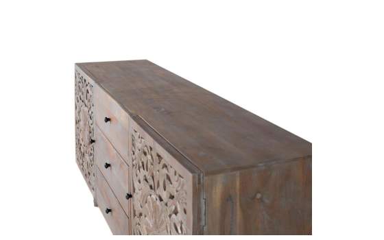 Aparador Oriental 2 Puertas 3 Cajones Gris Decape Adlerspa