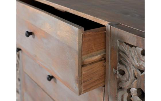 Aparador Oriental 2 Puertas 3 Cajones Gris Decape Adlerspa