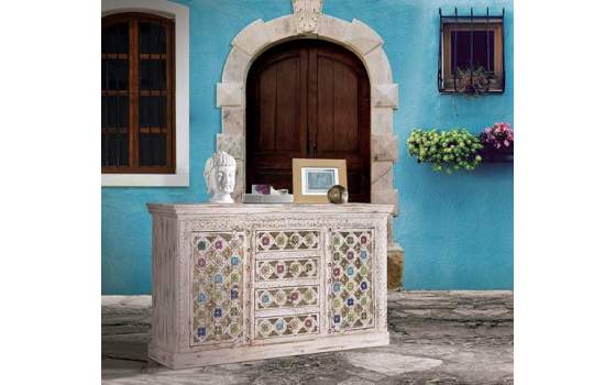 Aparador Oriental 2 Puertas Madera Rustica Colores Allegra