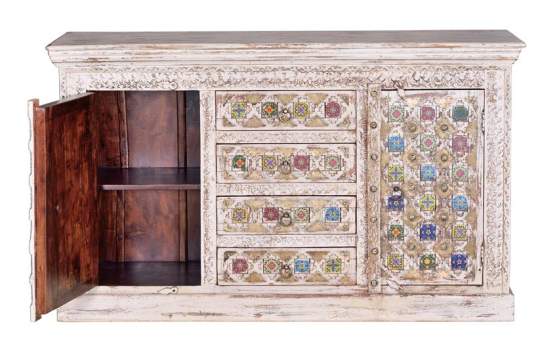 Aparador Oriental 2 Puertas Madera Rustica Colores Allegra
