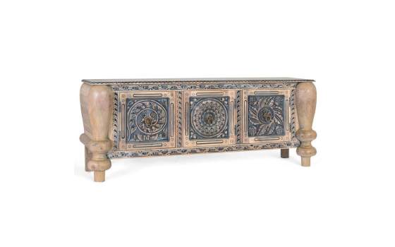 Aparador Oriental 3 Puertas Talladas Patas Gruesas Alsava