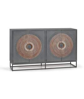 Aparador Oriental 4 Puertas Talladas Serie Wood Mandala