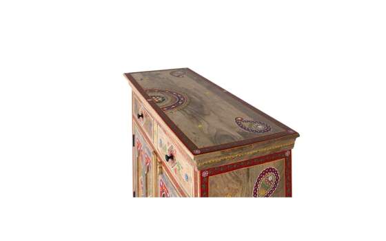 Aparador Oriental Decorado 2 Puertas Madera Maciza Arisves