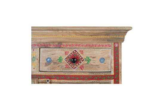 Aparador Oriental Decorado 2 Puertas Madera Maciza Arisves