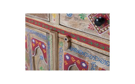 Aparador Oriental Decorado 2 Puertas Madera Maciza Arisves